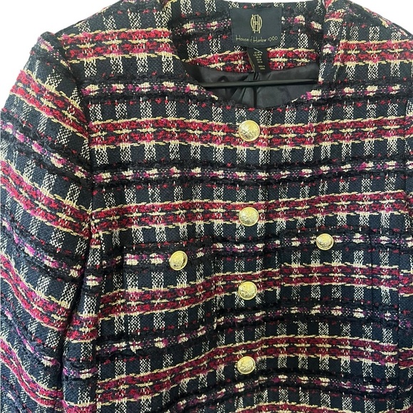 House of Harlow 1960 Black & Red Tweed Cropped Blazer - Picture 4 of 7